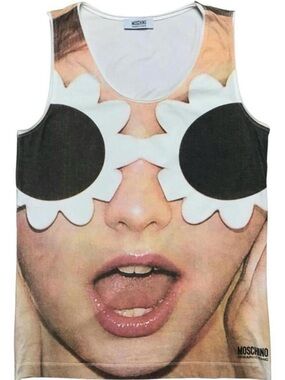 Vintage Moschino sunflower girl tank